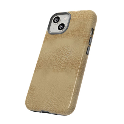 Tan Distressed Leather Texture Phone Case — Rugged Protective iPhone Cover