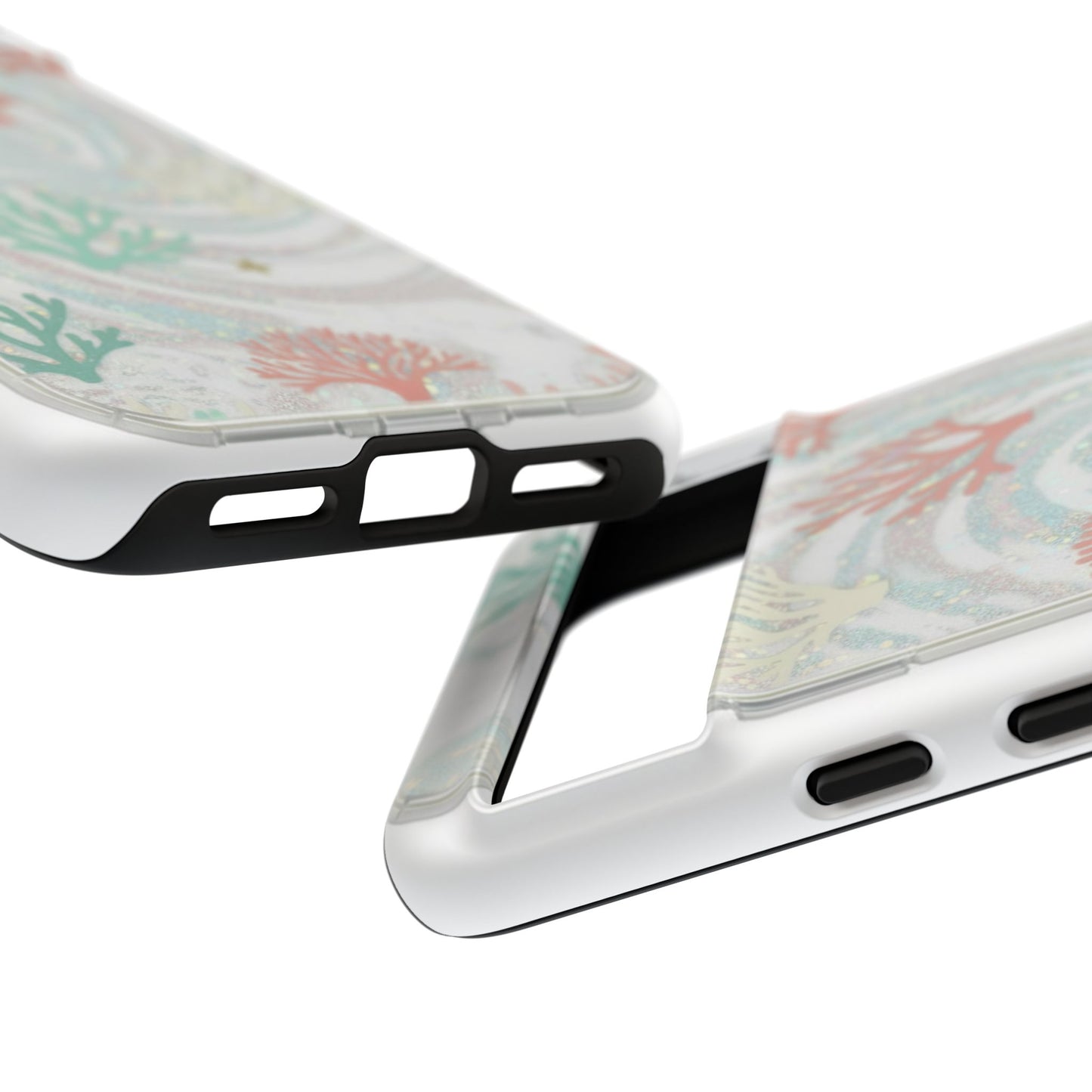 Seafoam Coral Tough Phone Case - Pastel Ocean Wave Design