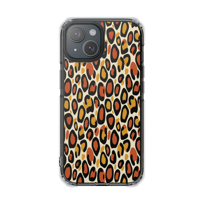 Leopard Print Magnetic Clear Impact Phone Case