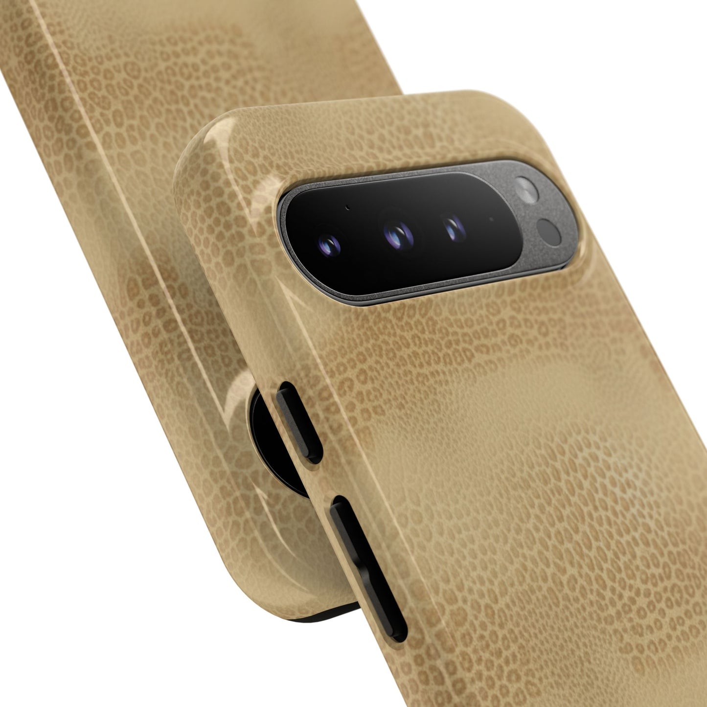 Tan Distressed Leather Texture Phone Case — Rugged Protective iPhone Cover