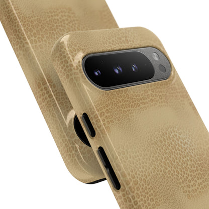 Tan Distressed Leather Texture Phone Case — Rugged Protective iPhone Cover