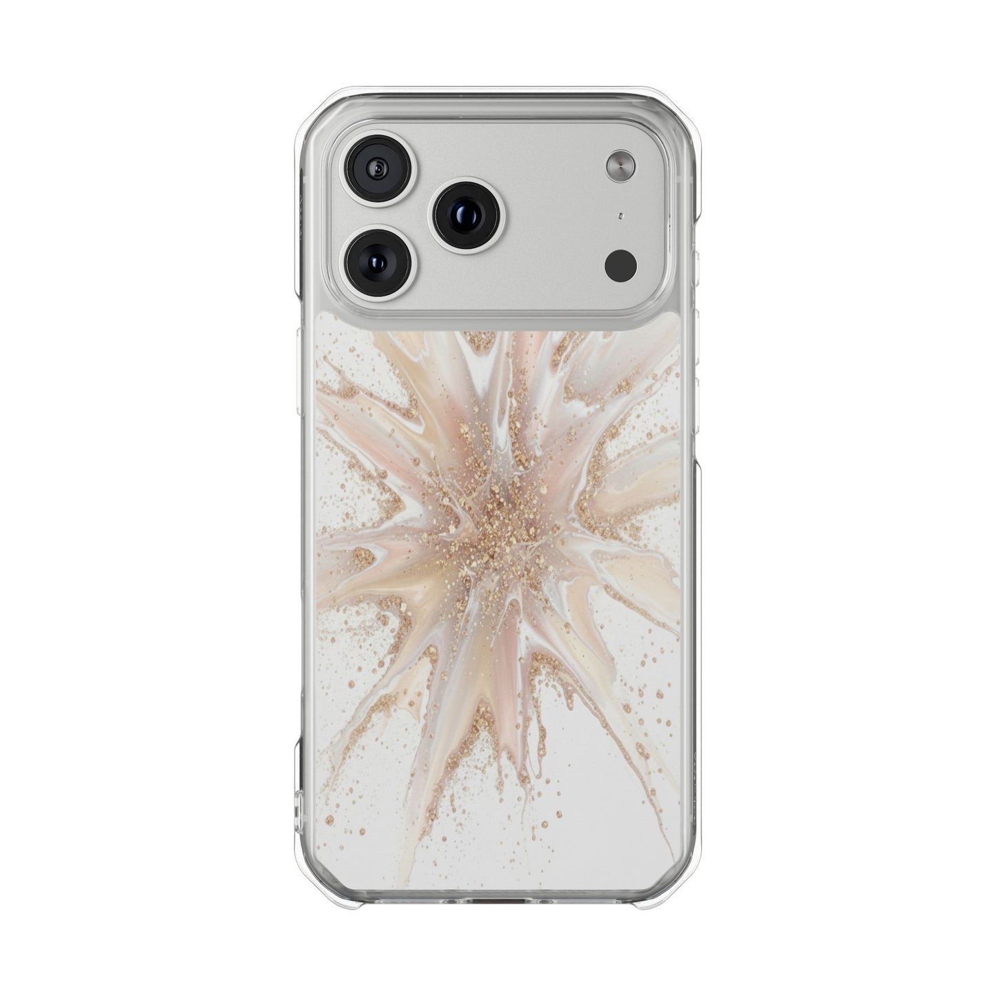 Clear Magnetic Impact Phone Case — Neutral Gold Starburst Design