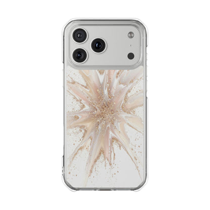 Clear Magnetic Impact Phone Case — Neutral Gold Starburst Design