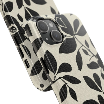 Tough Phone Case — Black Floral Silhouette Protective Cover