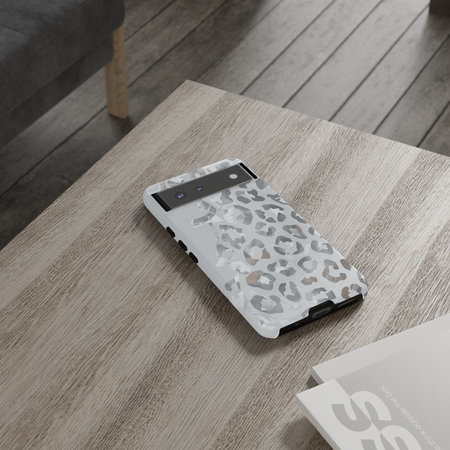 Silver Leopard Tough Phone Case