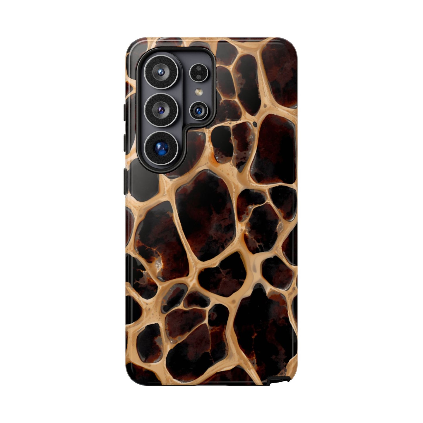 Phone Case — Brown Leather Dot Texture Rugged Protective Cover