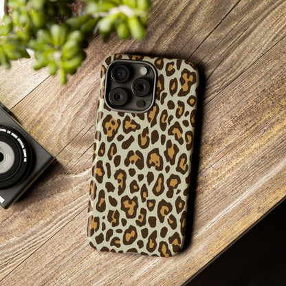 Leopard Print Tough Phone Case — Durable Protective Animal Print Case