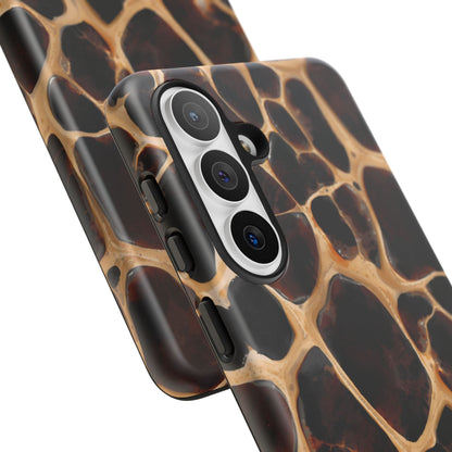 Phone Case — Brown Leather Dot Texture Rugged Protective Cover