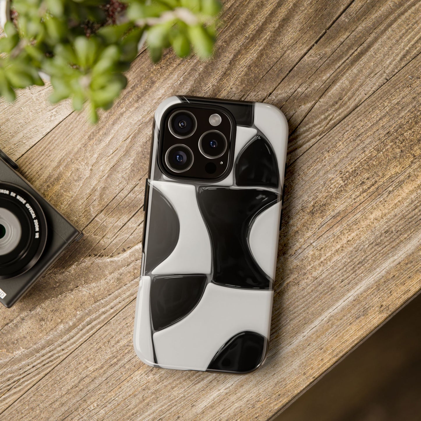 Black & White Abstract Pattern Tough Phone Case
