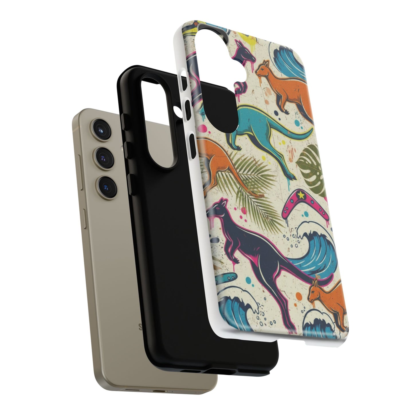 Tough Cases — Colorful Surfing Kangaroo Phone Case