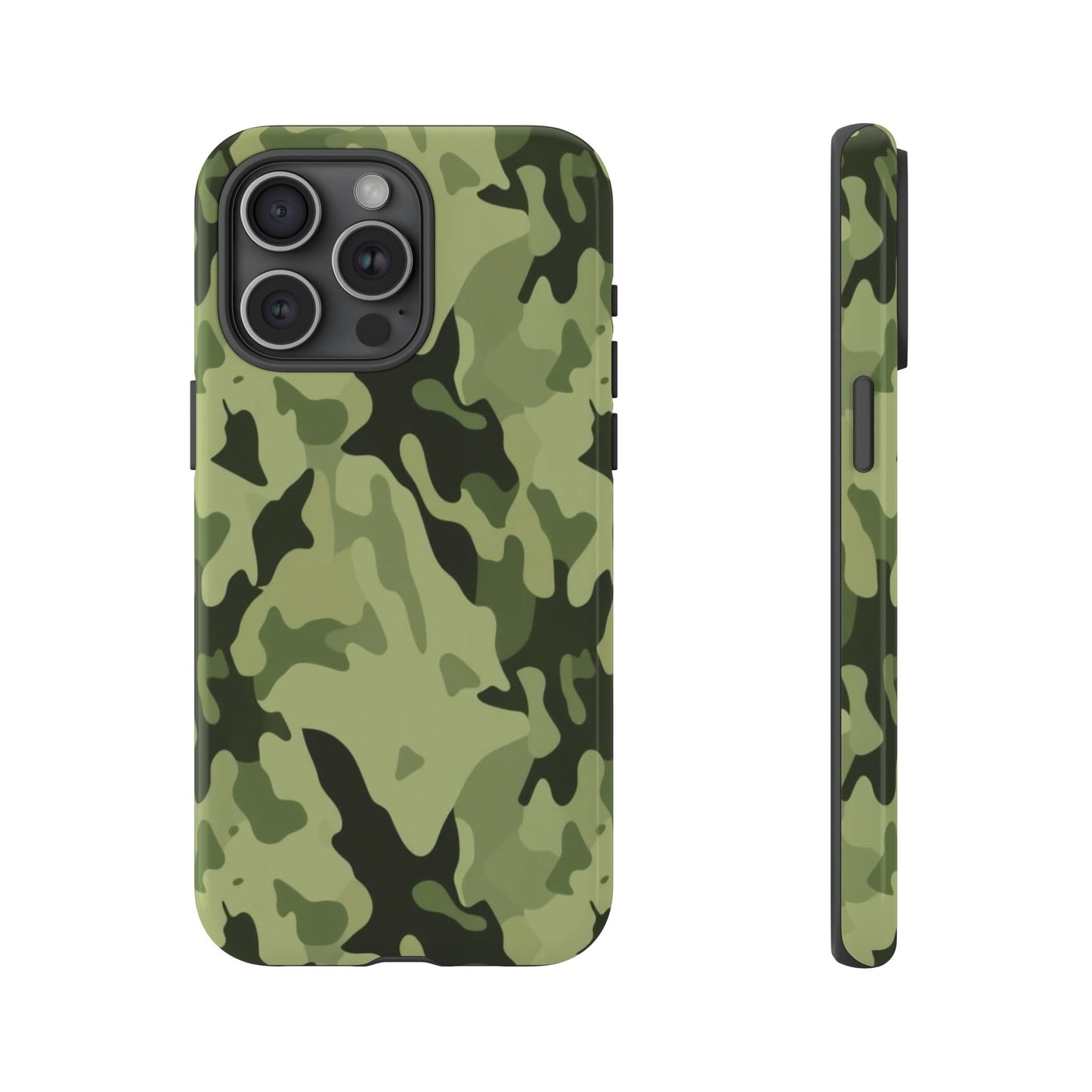 Camo Tough Phone Case — Military Green Protective iPhone Cover
