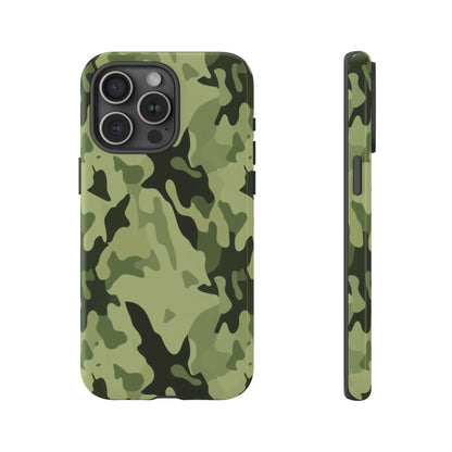 Camo Tough Phone Case — Military Green Protective iPhone Cover