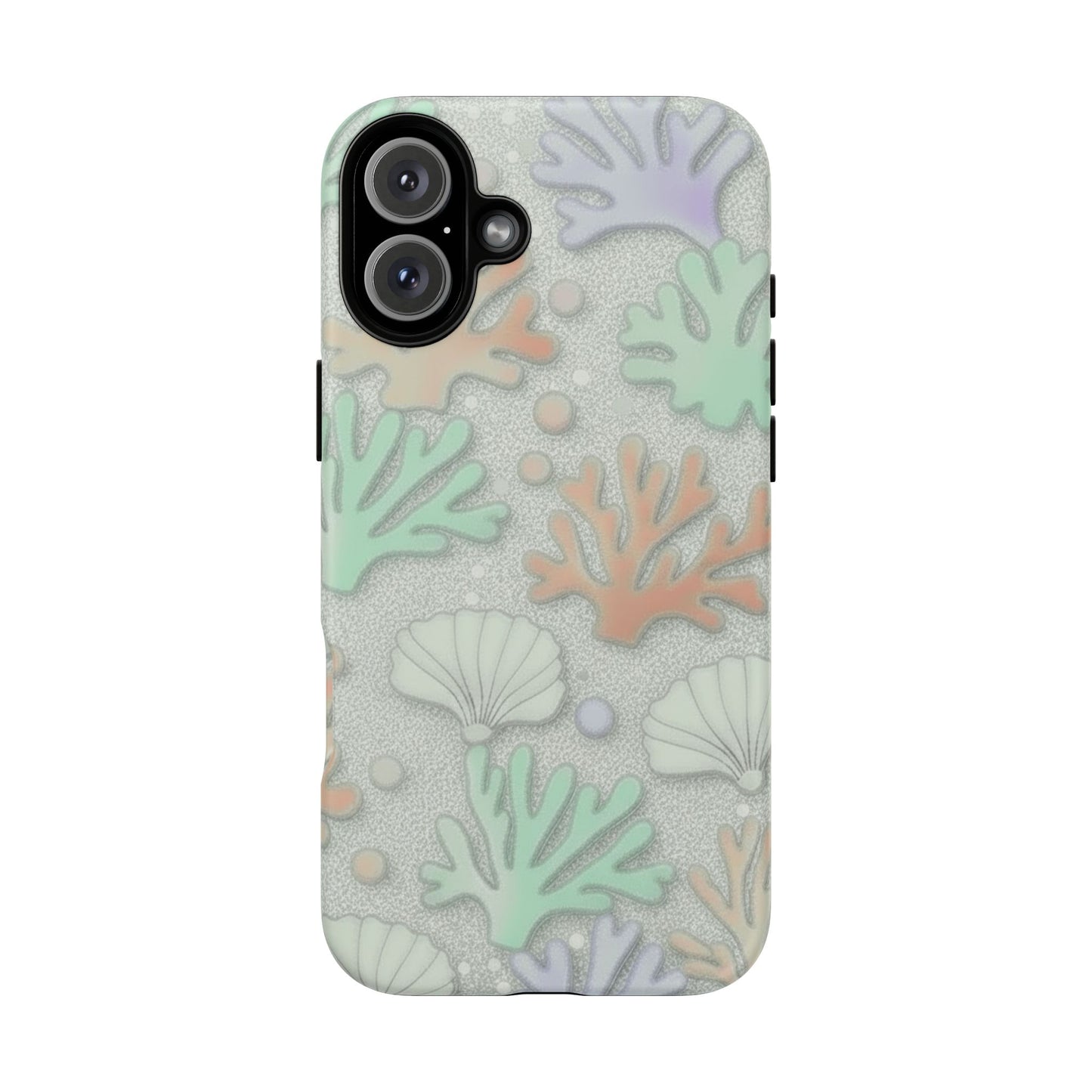 Pastel Coral Reef Tough Phone Case – Sea Shell & Coral Pattern Durable Protector