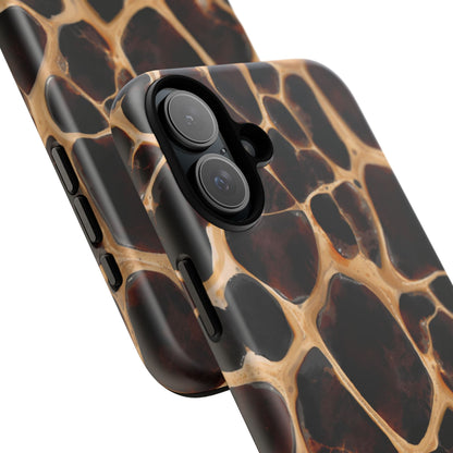 Phone Case — Brown Leather Dot Texture Rugged Protective Cover