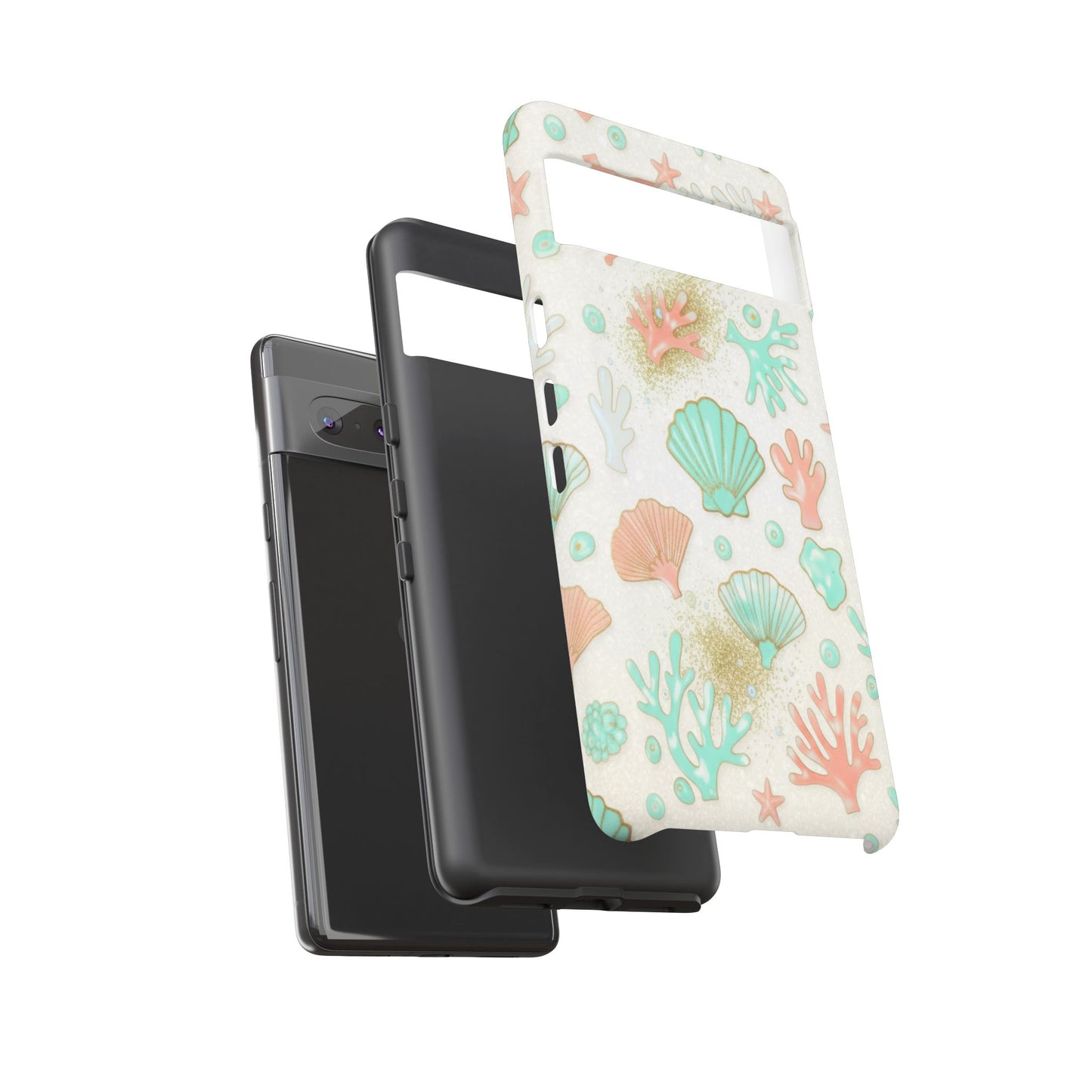 Seashell Coral Phone Case — Pastel Beach Shells Protective Tough Case
