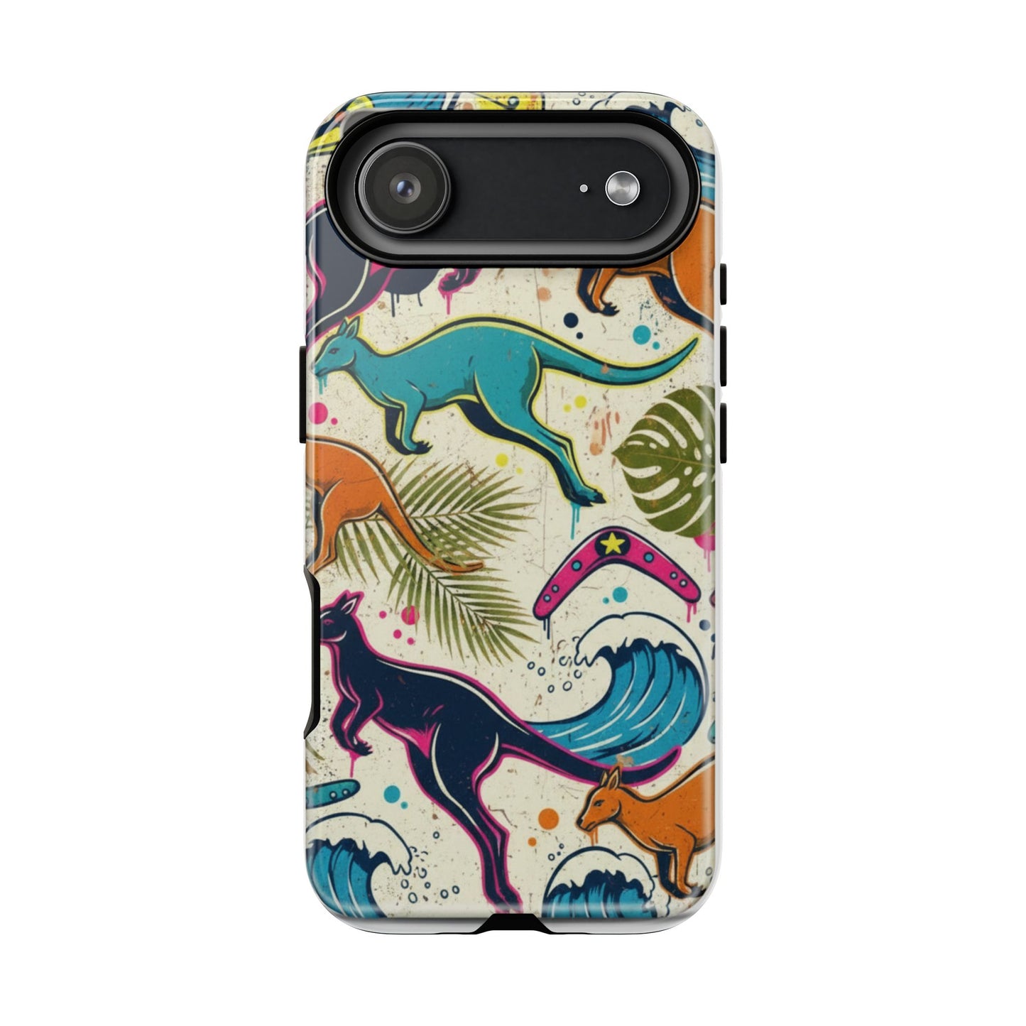Tough Cases — Colorful Surfing Kangaroo Phone Case