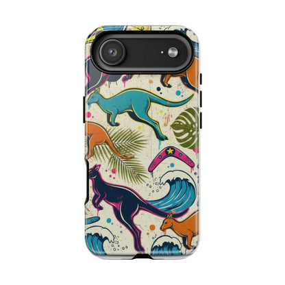 Tough Cases — Colorful Surfing Kangaroo Phone Case