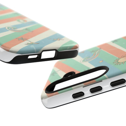Surf Stripe Tough Phone Case — Retro Beach Waves Pattern