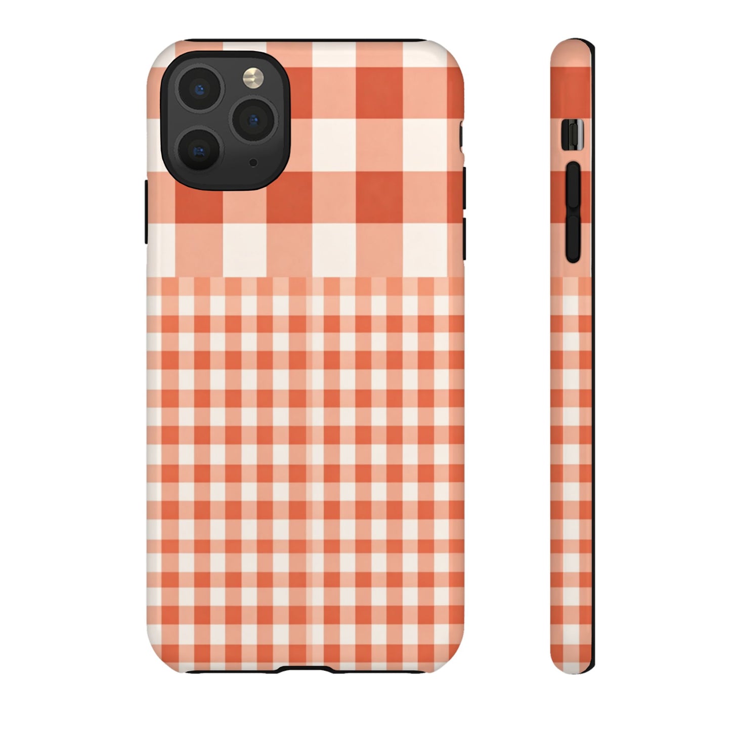 Buffalo Check Tough Phone Case — Orange Gingham Protective Cover