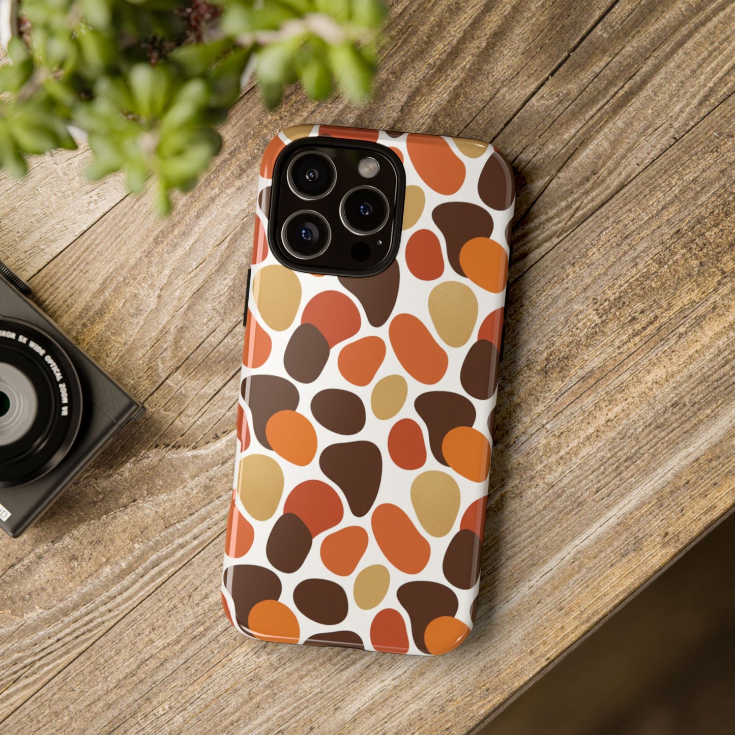 Phone Case — Retro Pebble Pattern in Warm Autumn Colors