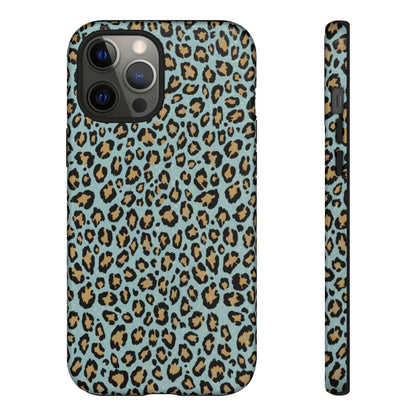 Leopard Print Tough Phone Case - Blue Cheetah Protective Cover