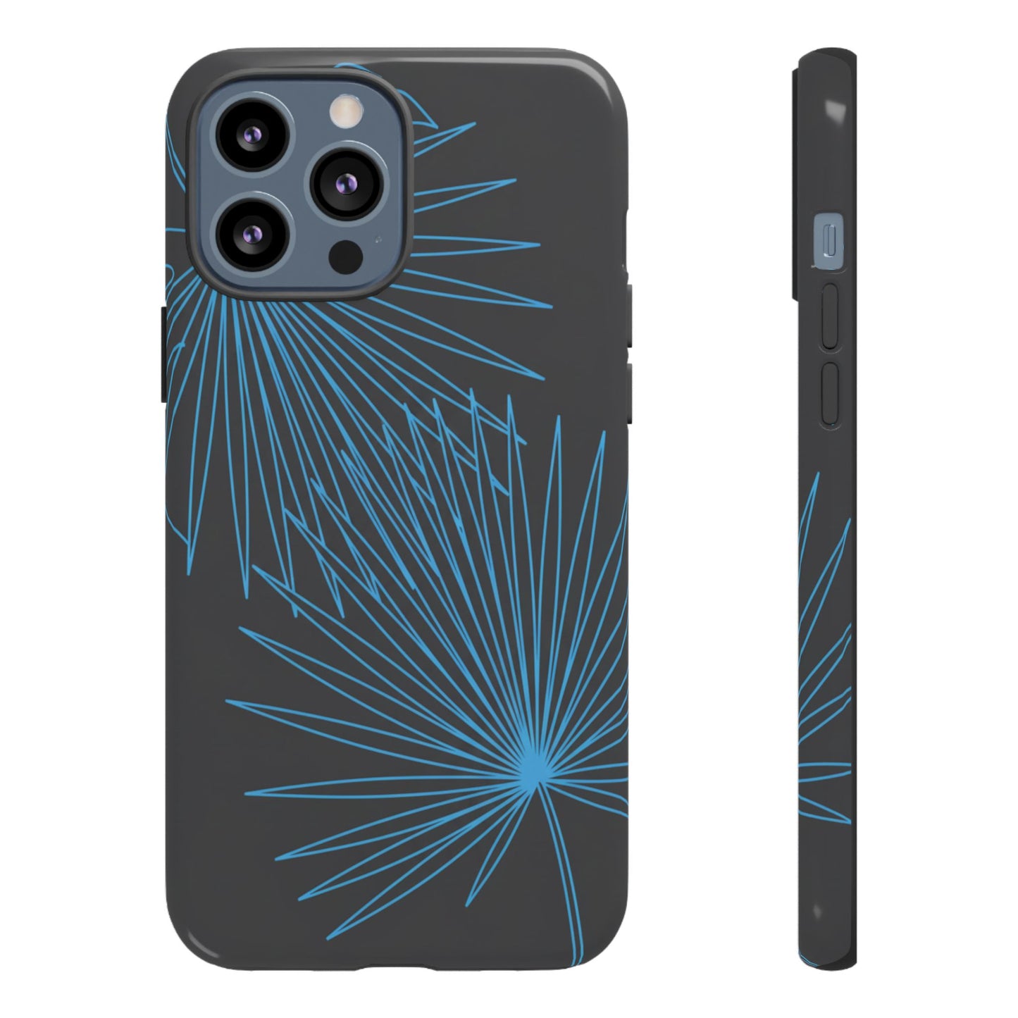 Blue Dandelion Burst Tough Phone Case — Protective Floral iPhone Cover