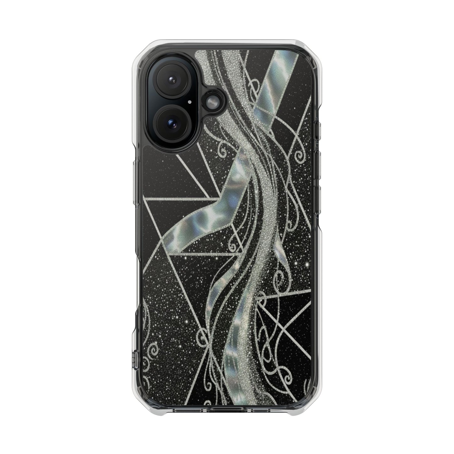 Clear Magnetic Impact Phone Case — Iridescent Geometric Design