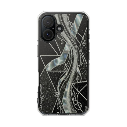 Clear Magnetic Impact Phone Case — Iridescent Geometric Design