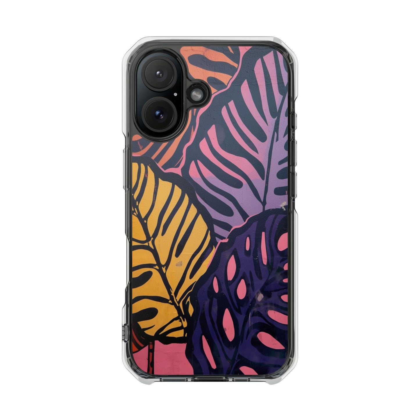 Clear Magnetic Phone Case — Tropical Leaf Art Impact Protection