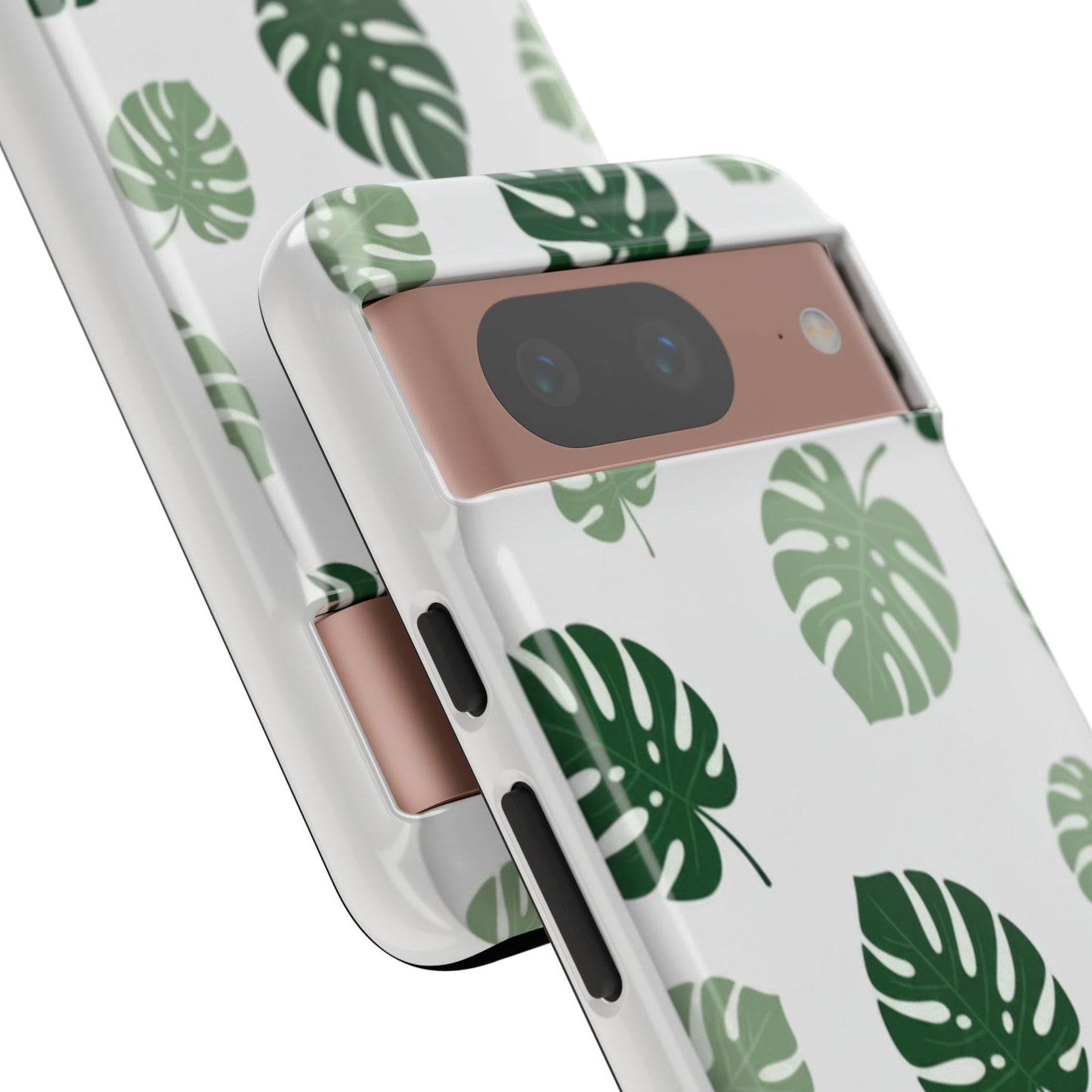 Monstera Leaf Tough Phone Case – Tropical Green Palm Pattern Protective Cover