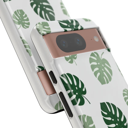 Monstera Leaf Tough Phone Case – Tropical Green Palm Pattern Protective Cover