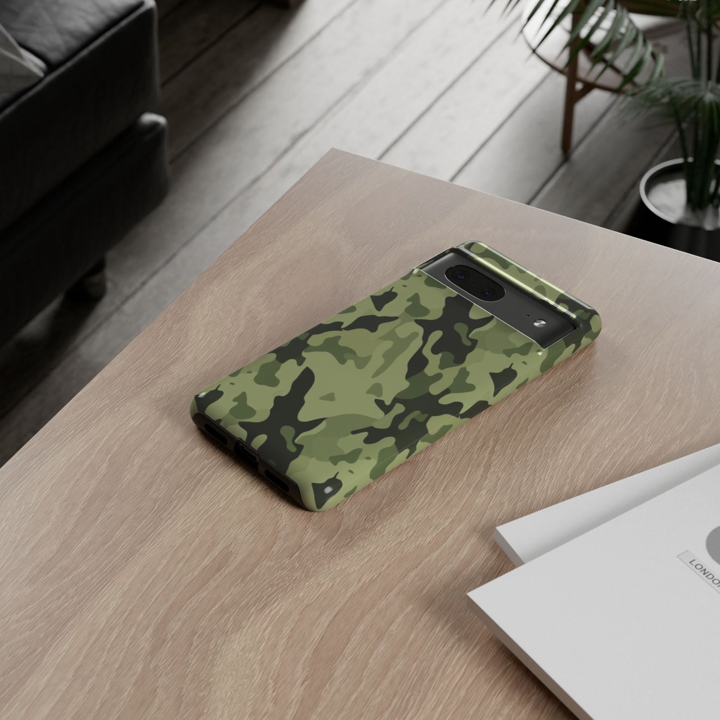 Camo Tough Phone Case — Military Green Protective iPhone Cover