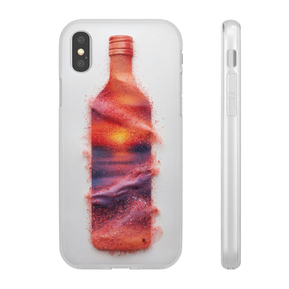 Galaxy Bottle Phone Case — Abstract Cosmic Beverage Design Flexible Case