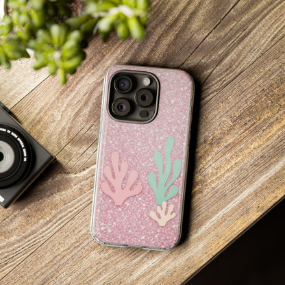 Pink Glitter Seaweed Tough Case - Sparkle Protective Phone Cover