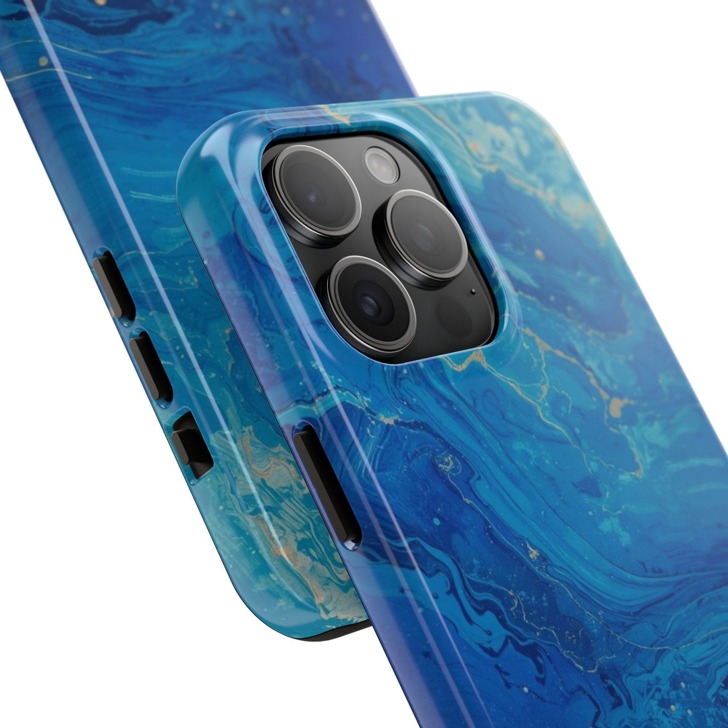 Blue Ocean Pebble Tough Phone Case — Protective Artistic Marble Design