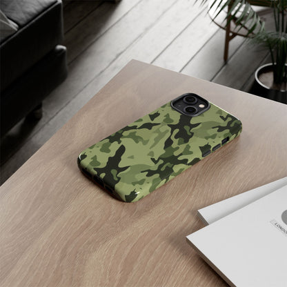 Camo Tough Phone Case — Military Green Protective iPhone Cover