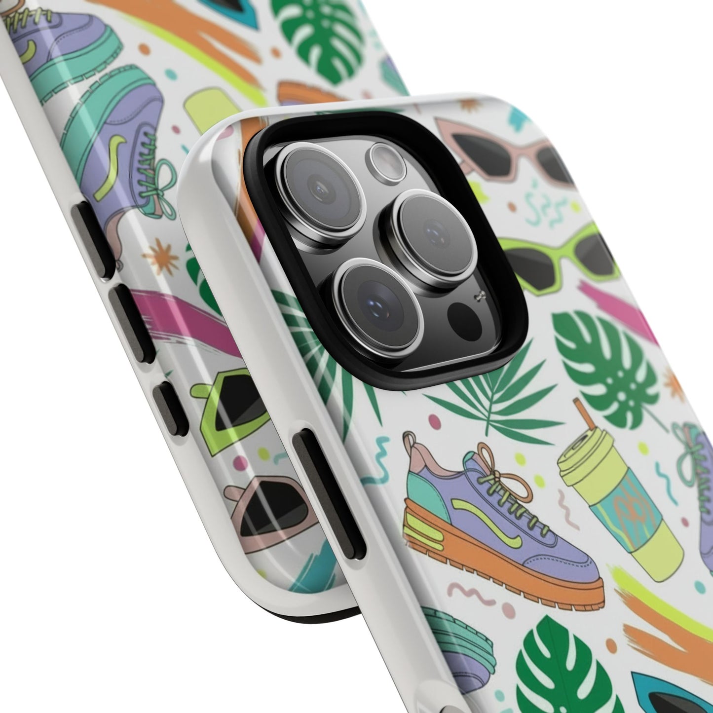 Tough Cases — Colorful Retro Sneakers & Sunglasses Phone Case