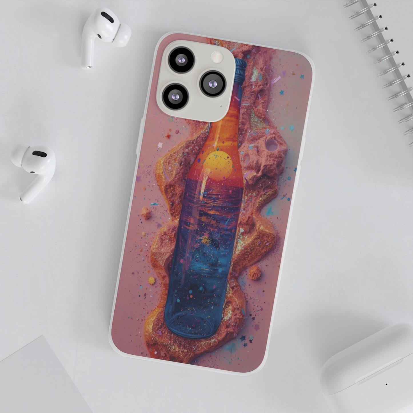Phone Case — Surreal Sunset Bottle Art Flexible Protective Cover
