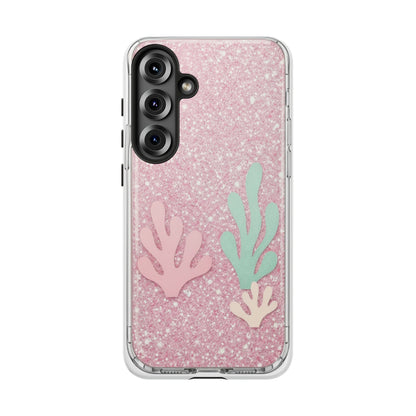 Pink Glitter Seaweed Tough Case - Sparkle Protective Phone Cover