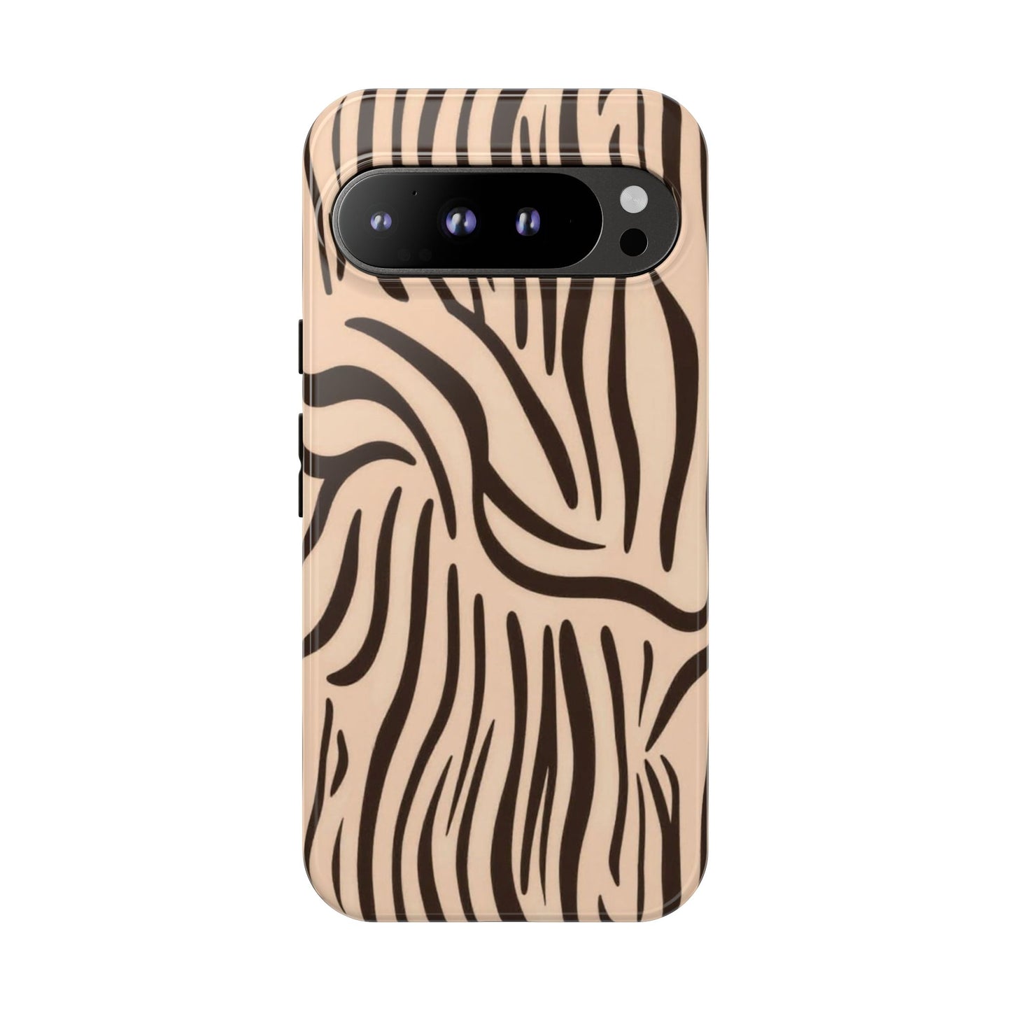 Zebra Stripe Tough Phone Case – Neutral Animal Print Protective Cover