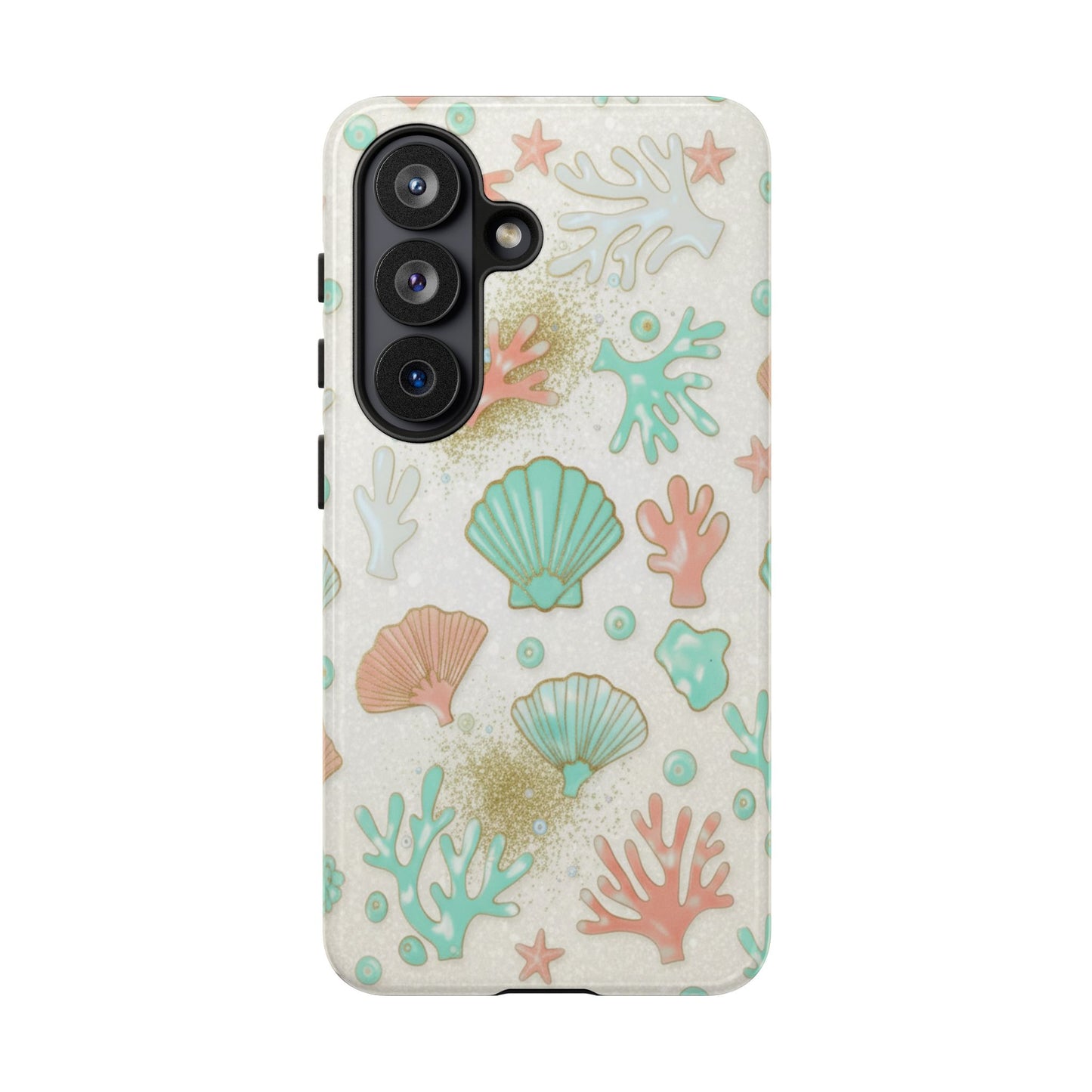 Seashell Coral Phone Case — Pastel Beach Shells Protective Tough Case