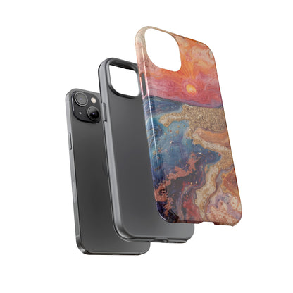 Sunset Coast Phone Case — Colorful Abstract Beach Art Tough Case
