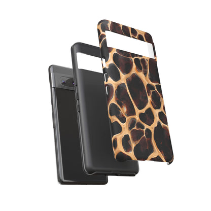 Phone Case — Brown Leather Dot Texture Rugged Protective Cover