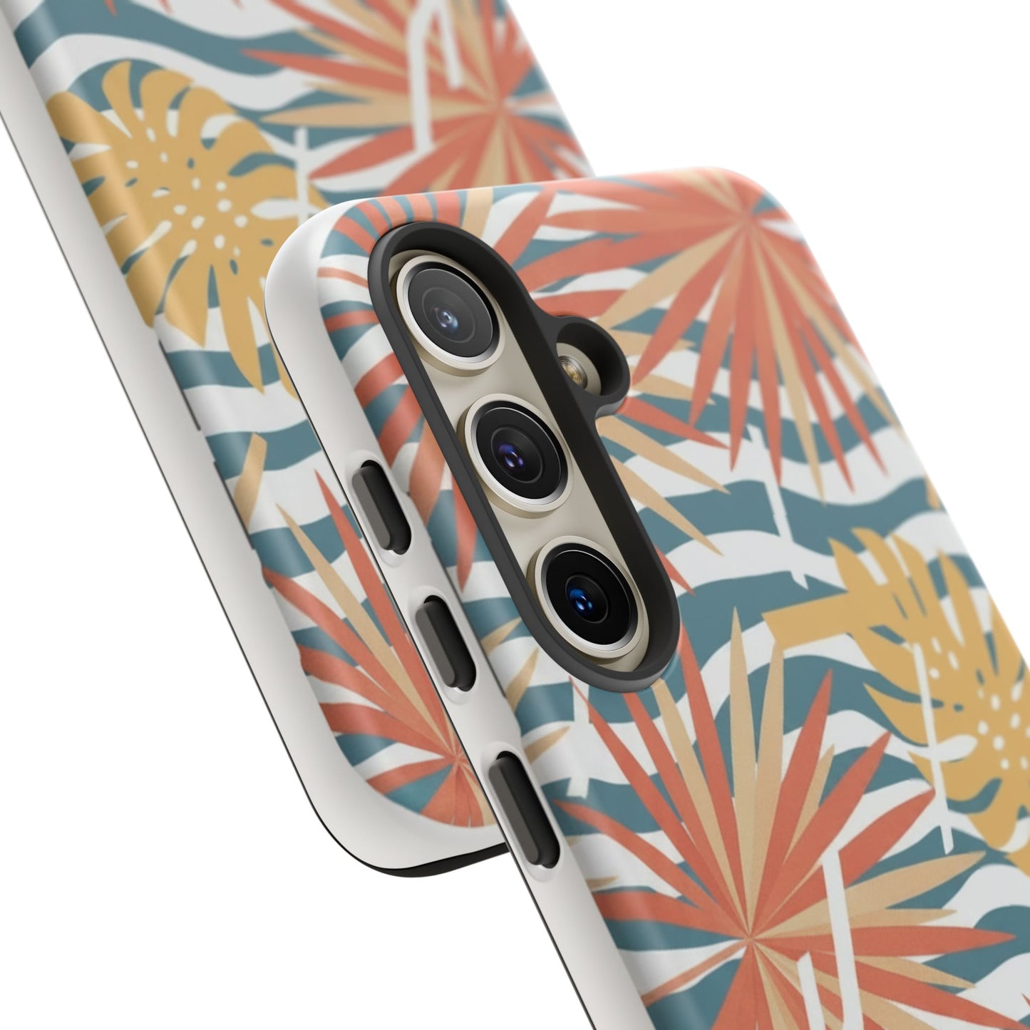 Tropical Palm Tough Phone Case – Retro Wave Floral Protective Cover