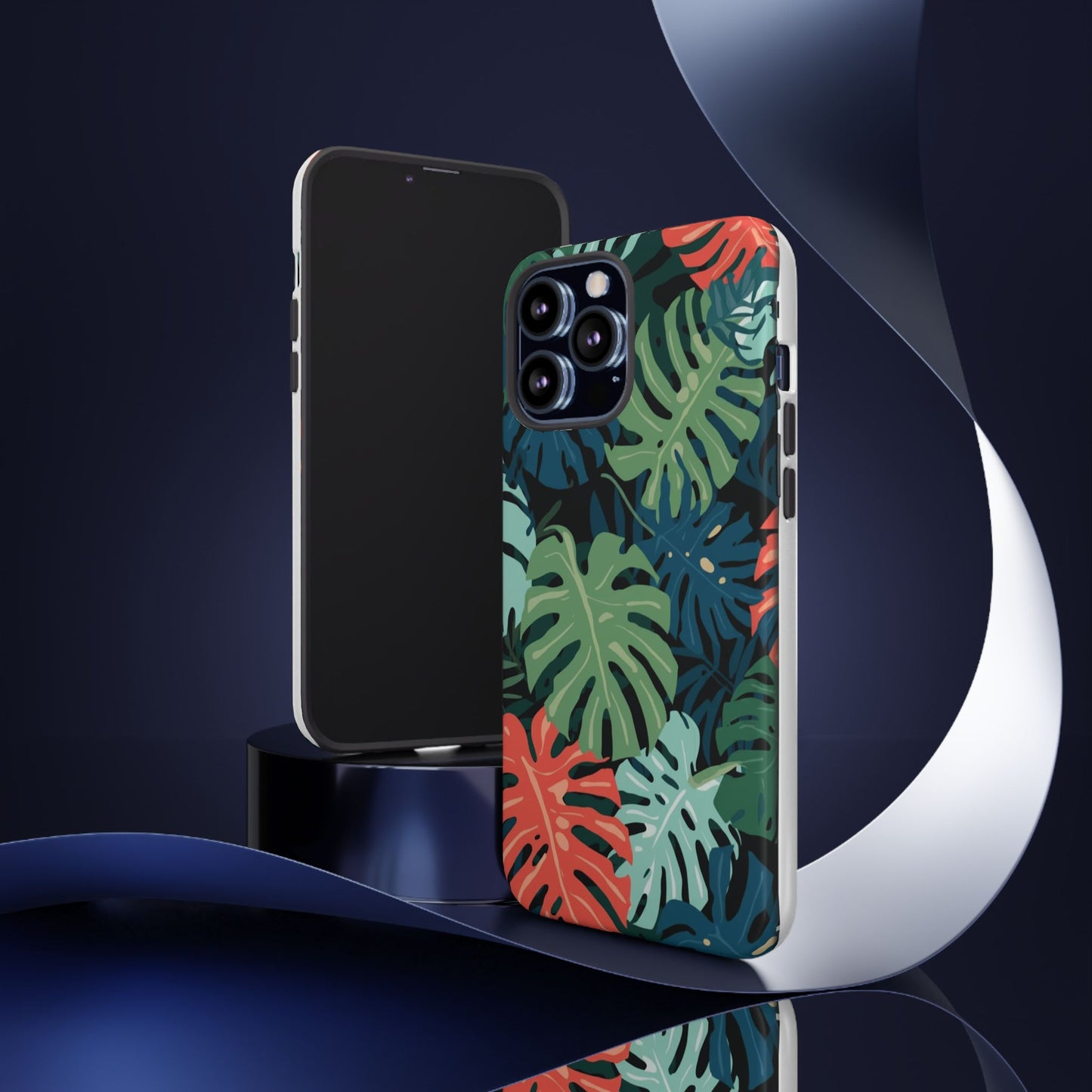 Tropical Monstera Phone Case — Colorful Leaf Protective Tough Case