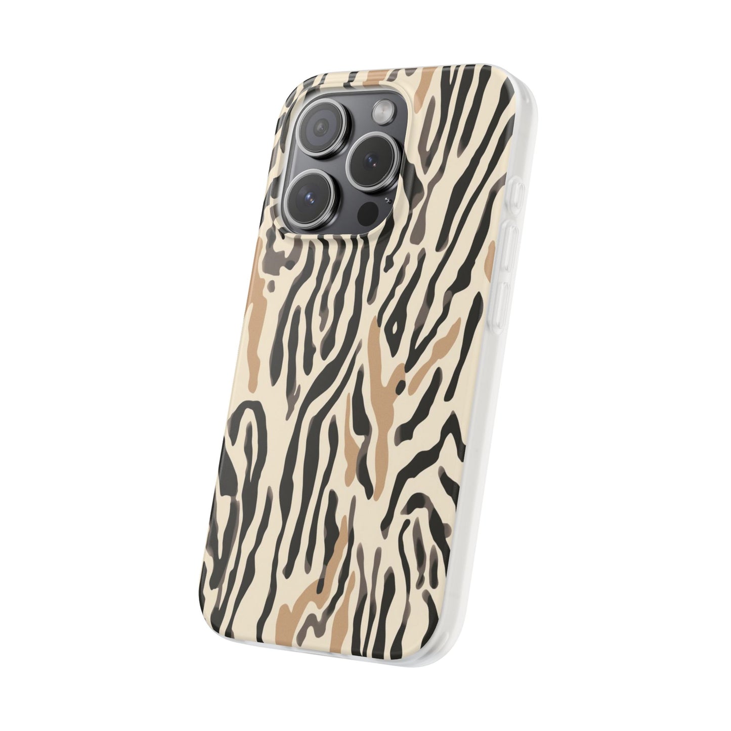 Zebra Stripe Phone Case – Neutral Animal Print Flexi Case