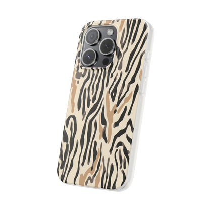 Zebra Stripe Phone Case – Neutral Animal Print Flexi Case