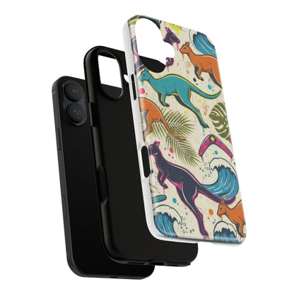 Tough Cases — Colorful Surfing Kangaroo Phone Case