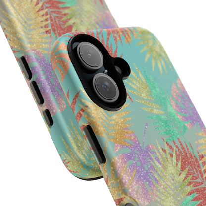 Tropical Palm Leaf Tough Phone Case – Colorful Pastel Botanical Protection