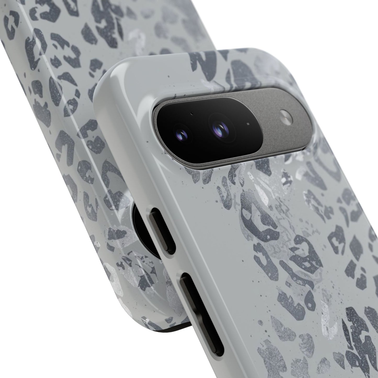 Gray Leopard Print Tough Phone Case